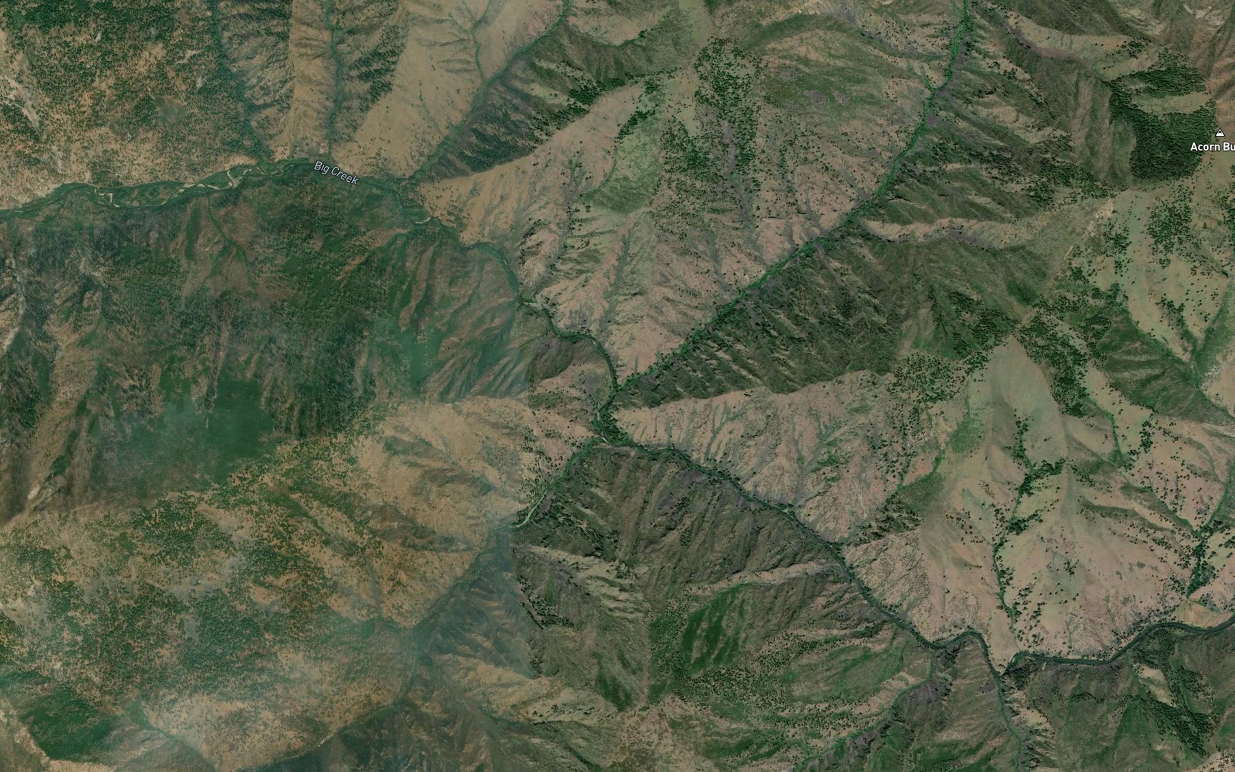 Satellite map of the Crooked Creek
