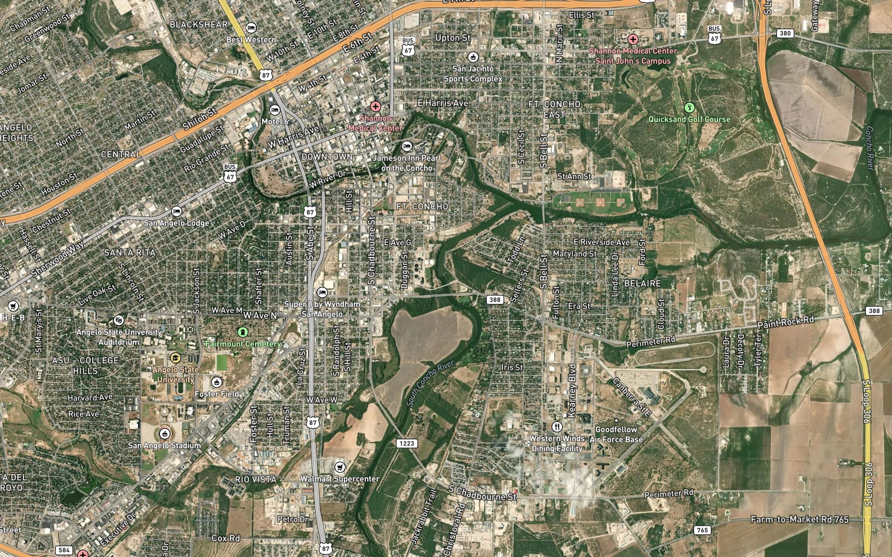 Satellite map of the Lone Wolf Reservoir