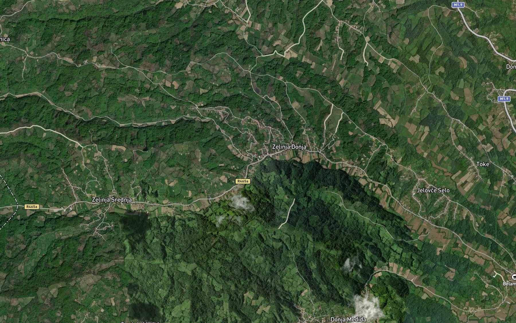 Satellite map of the Jasenica