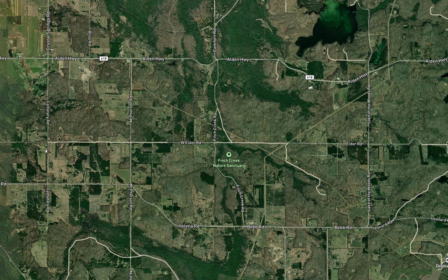 Satellite map of the Crow Creek