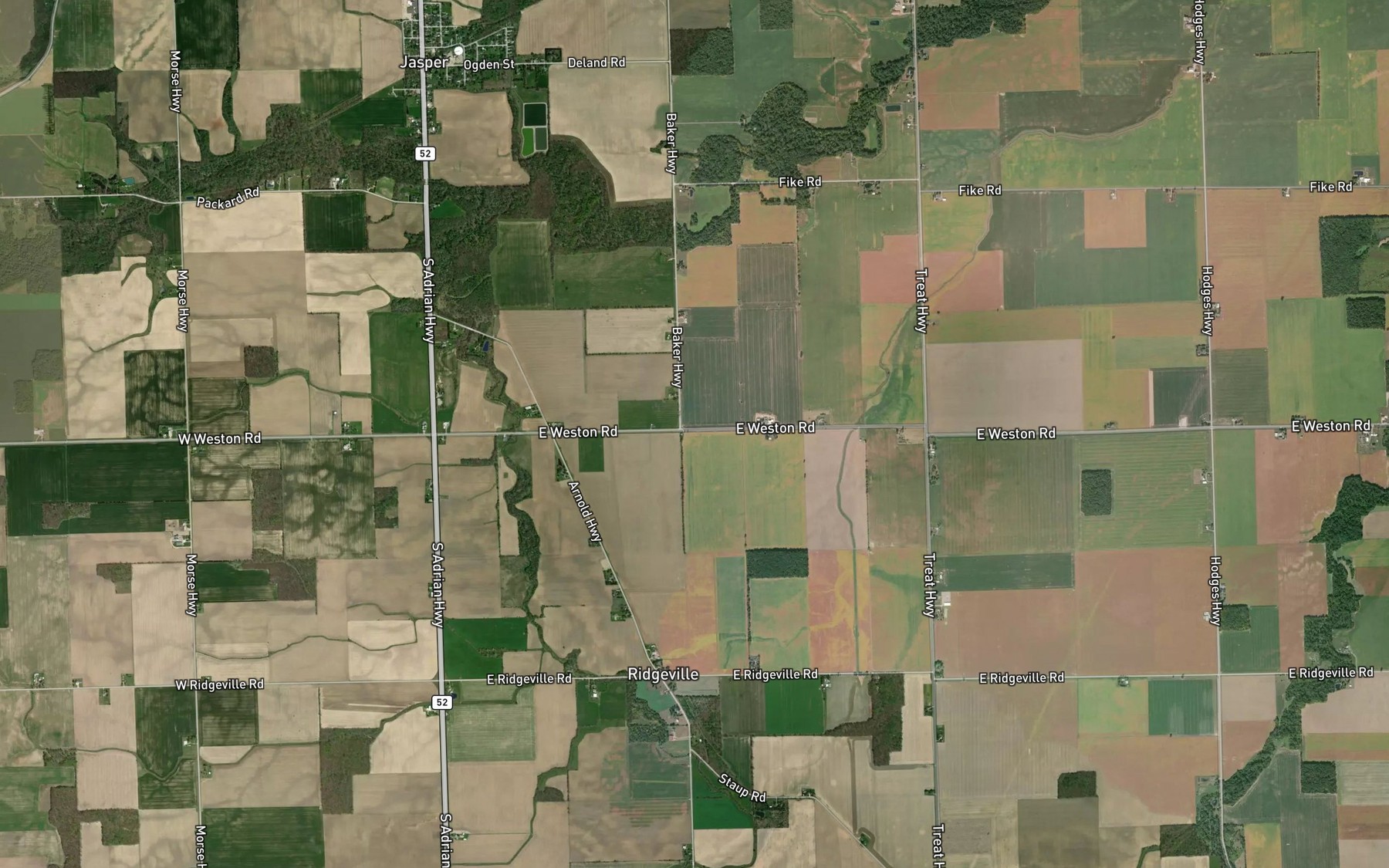 Satellite map of the Deland Drain