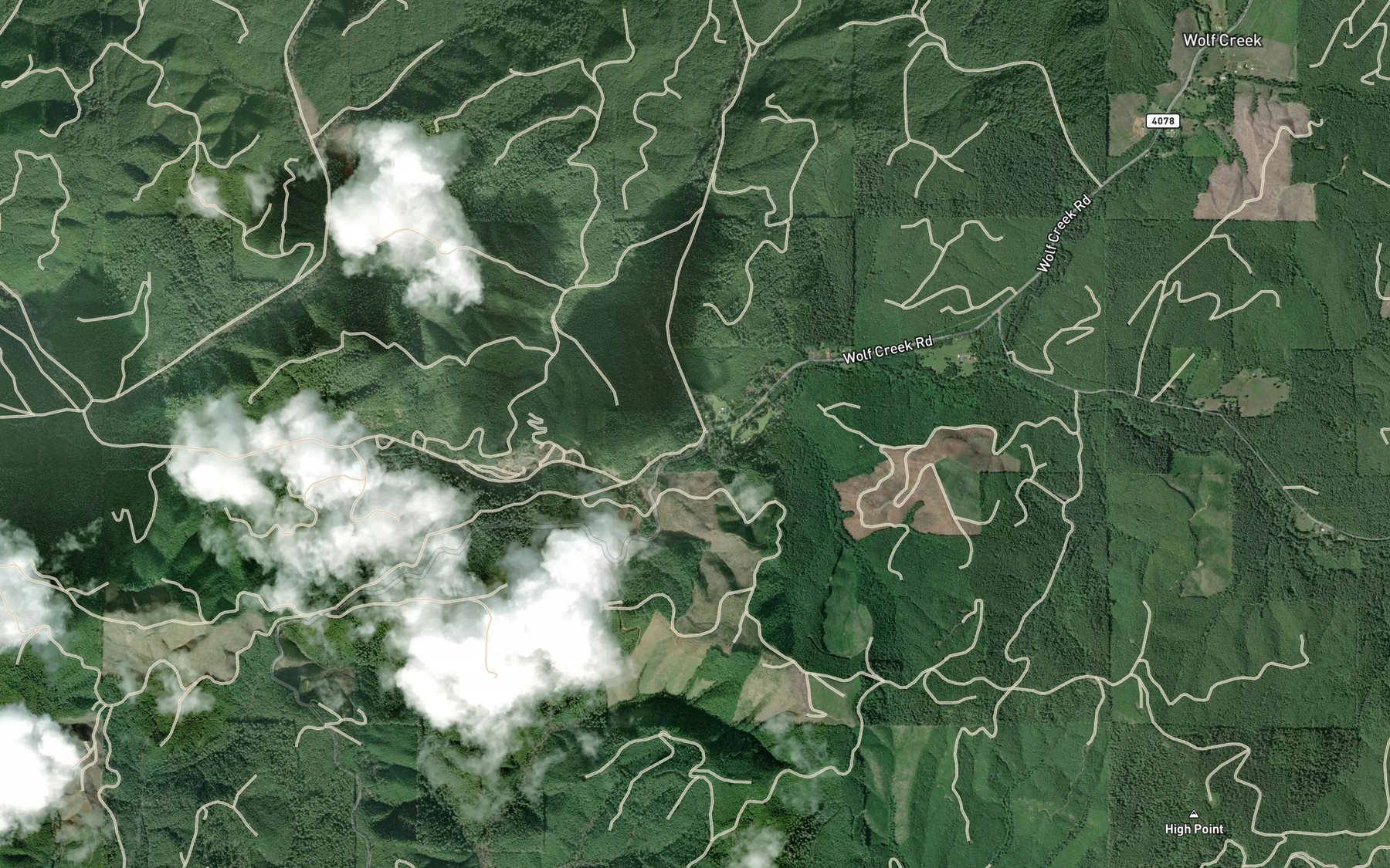 Satellite map of the Swamp Creek