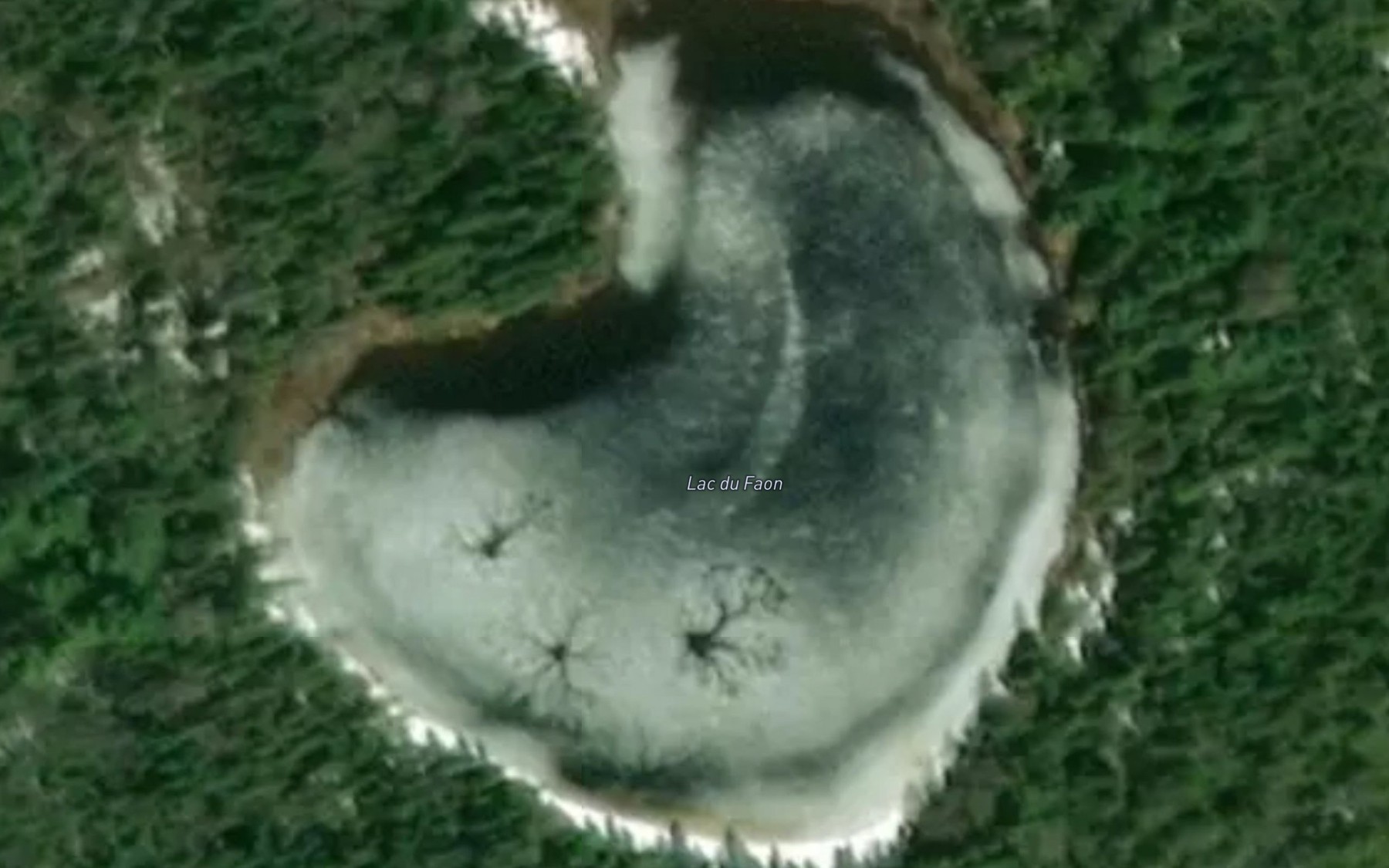 Satellite map of the Lac du Faon