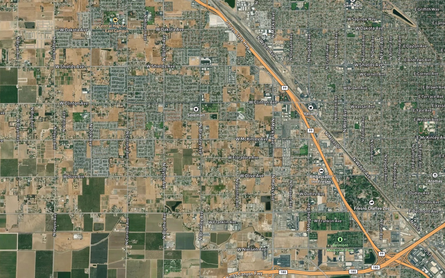 Satellite map of the West Branch Victoria Canal