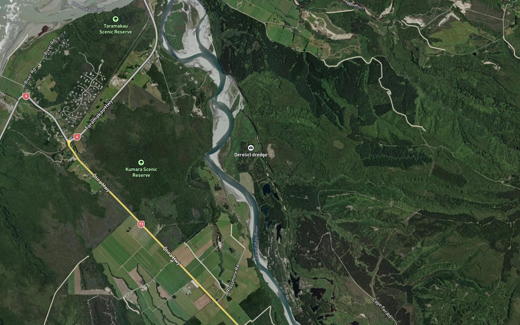 Satellite map of the Fireball Creek