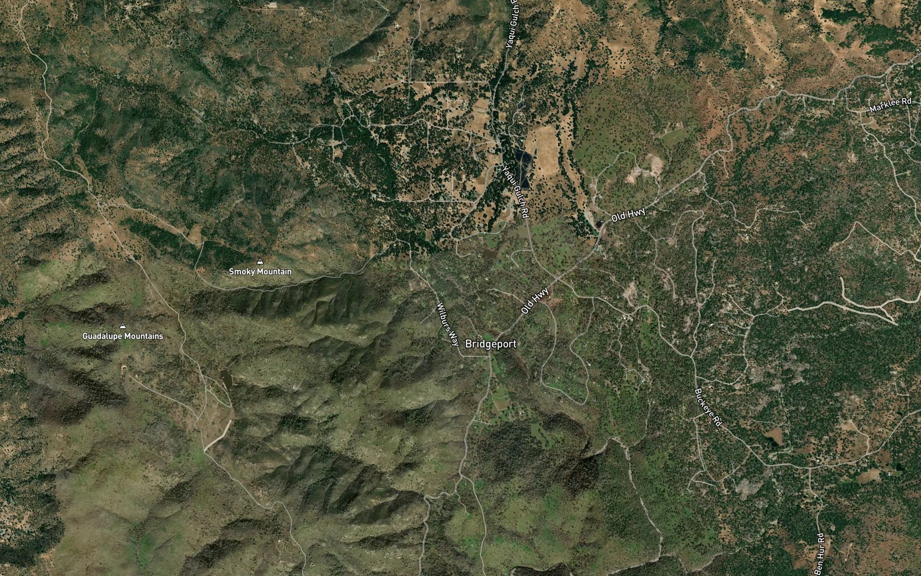 Satellite map of the Yaqui Creek