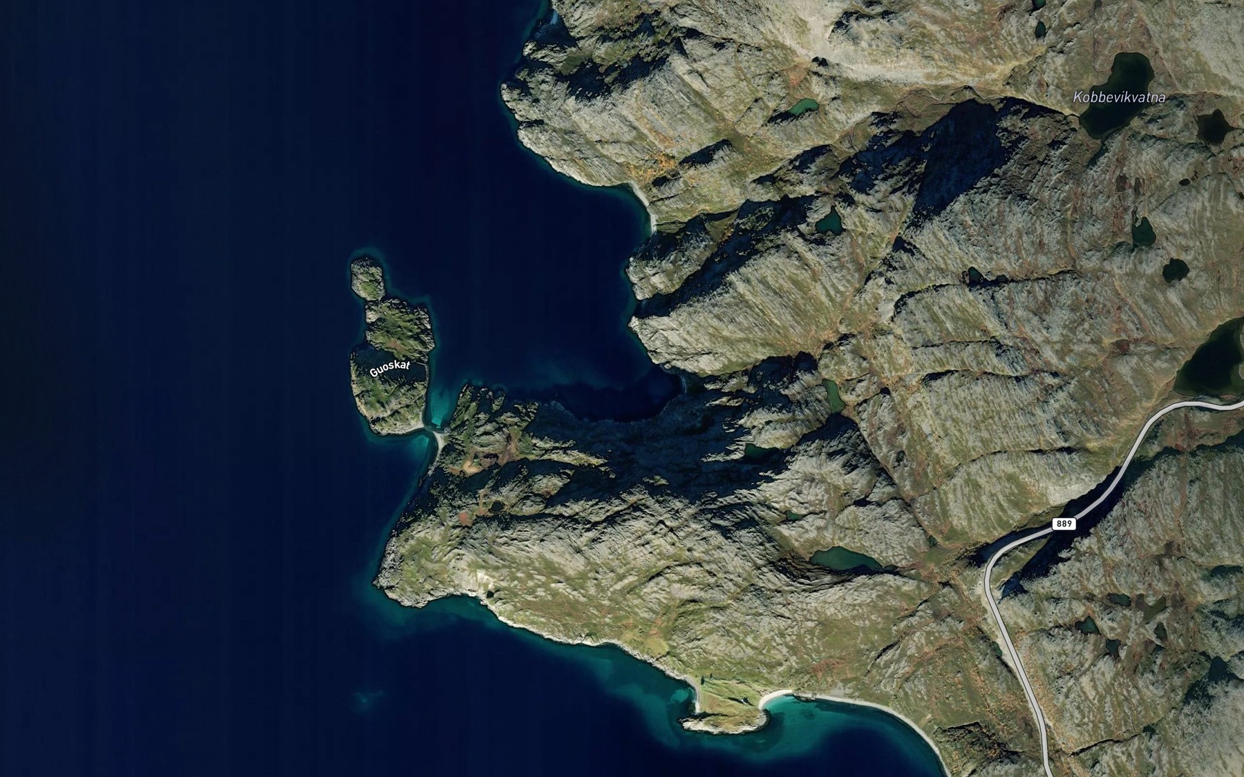 Satellite map of the Indre Kobbevika