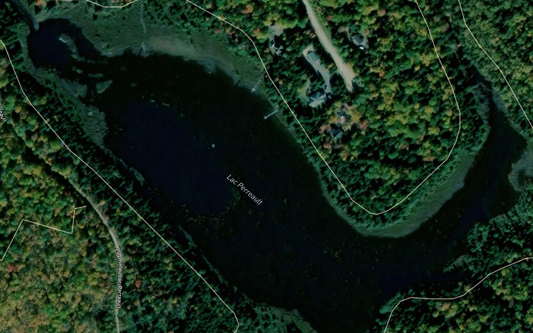 Satellite map of the Lac Perreault