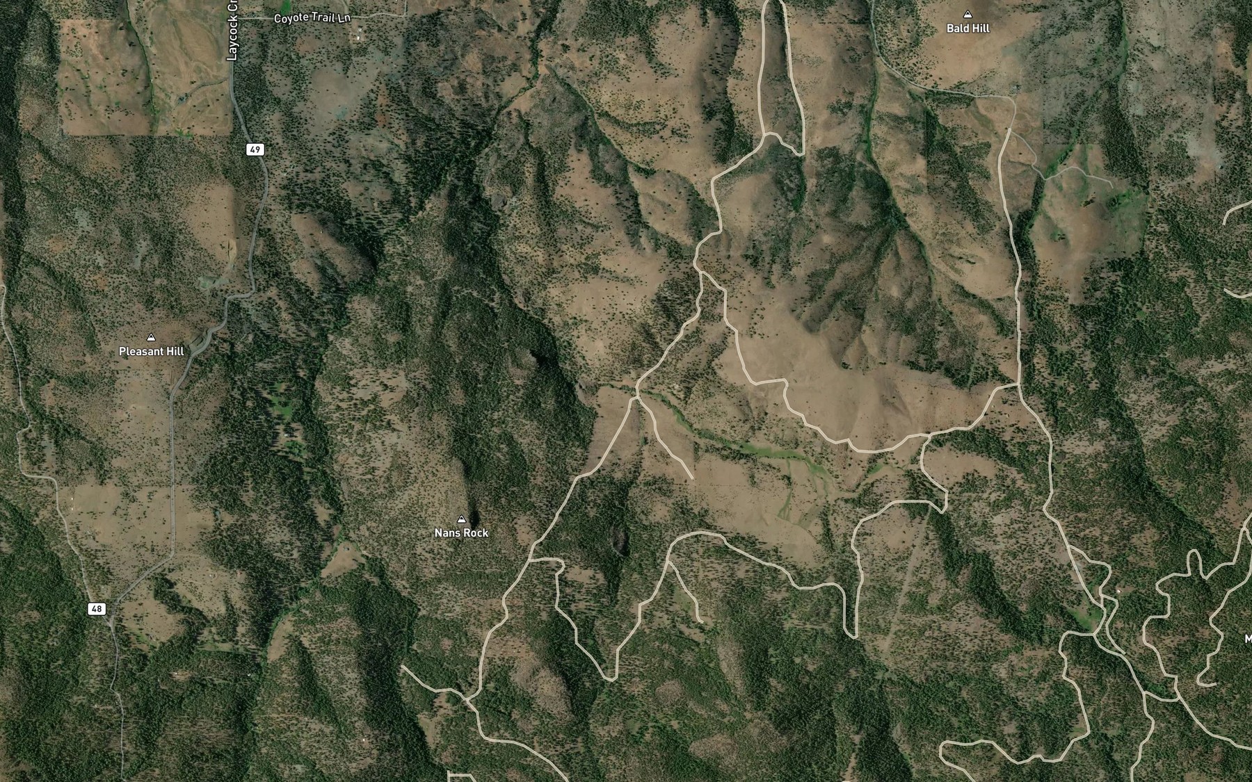 Satellite map of the Dry Creek