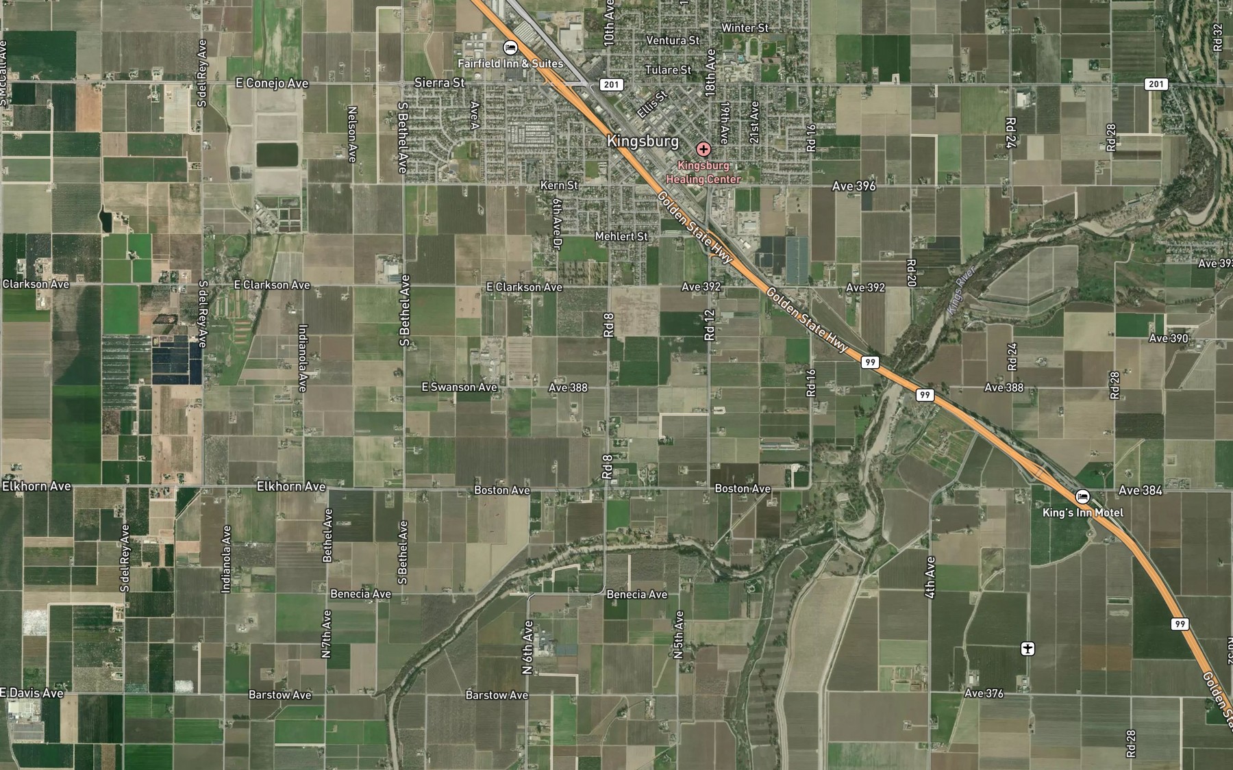 Satellite map of the Bishop Canal