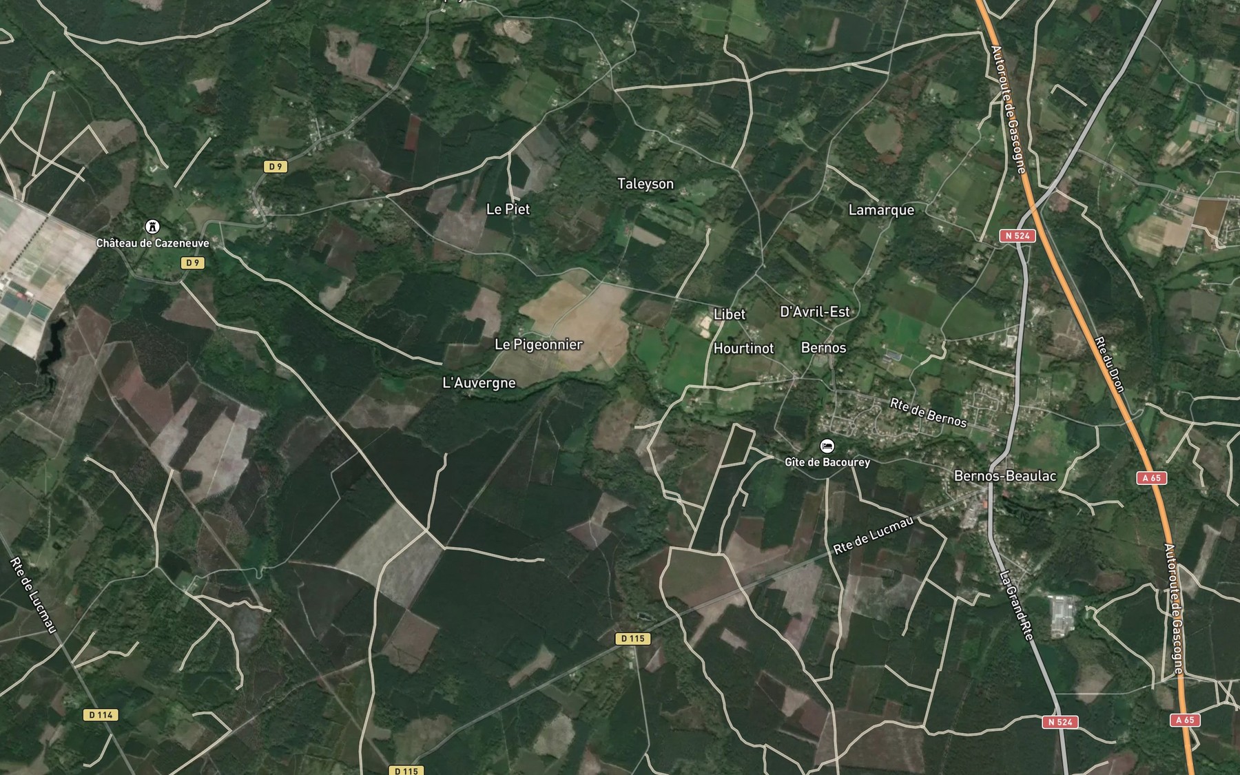 Satellite map of the Ruisseau de Gouaneyre