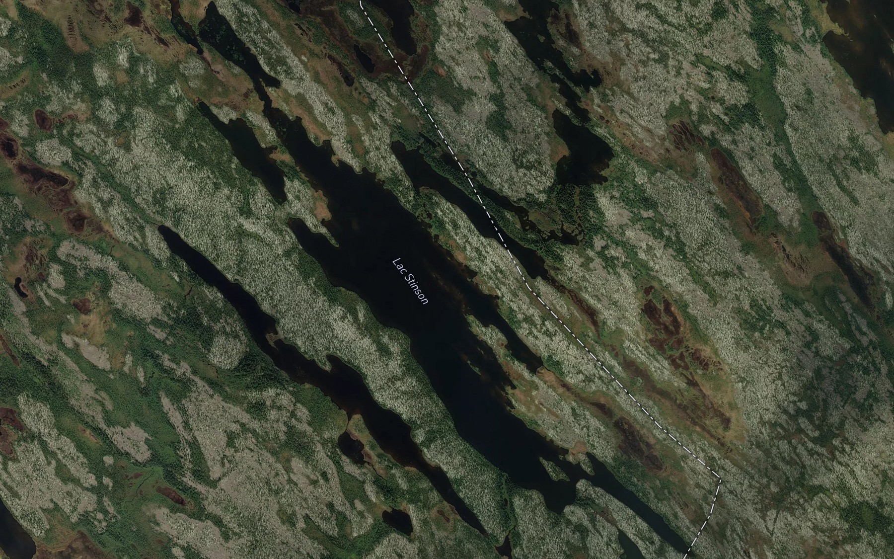 Satellite map of the Lac Stinson