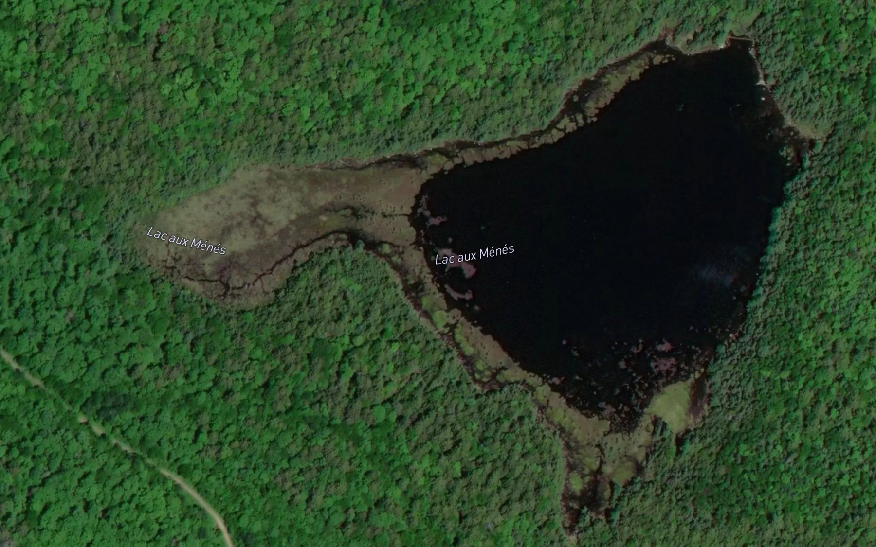 Satellite map of the Lac aux Menes