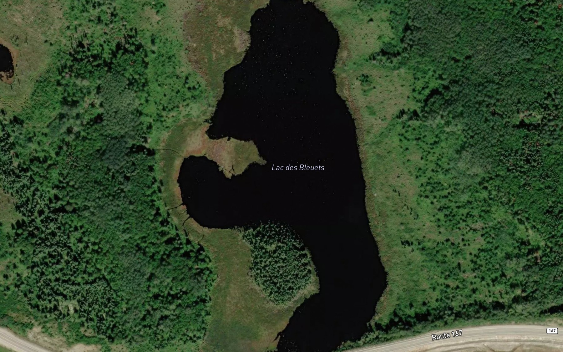 Satellite map of the Lac des Bleuets