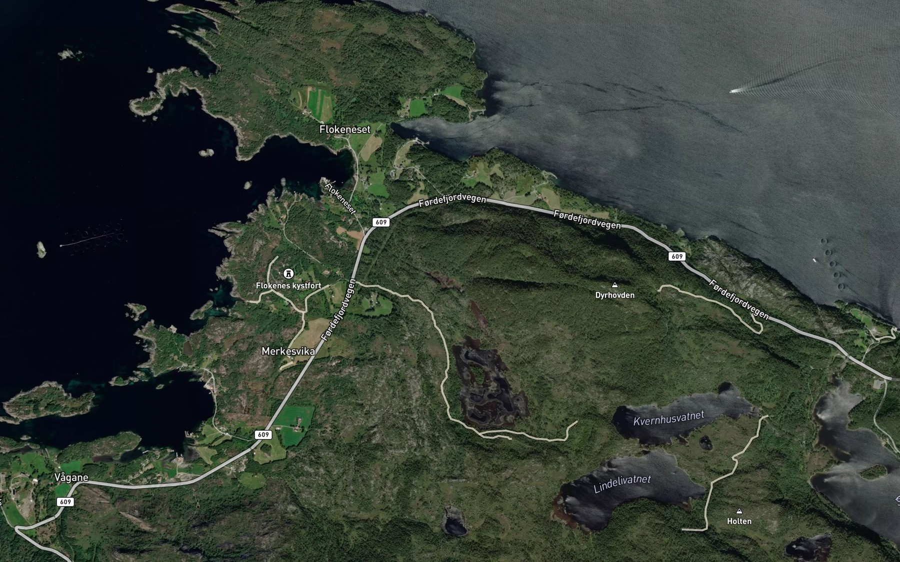 Satellite map of the Storetjorna