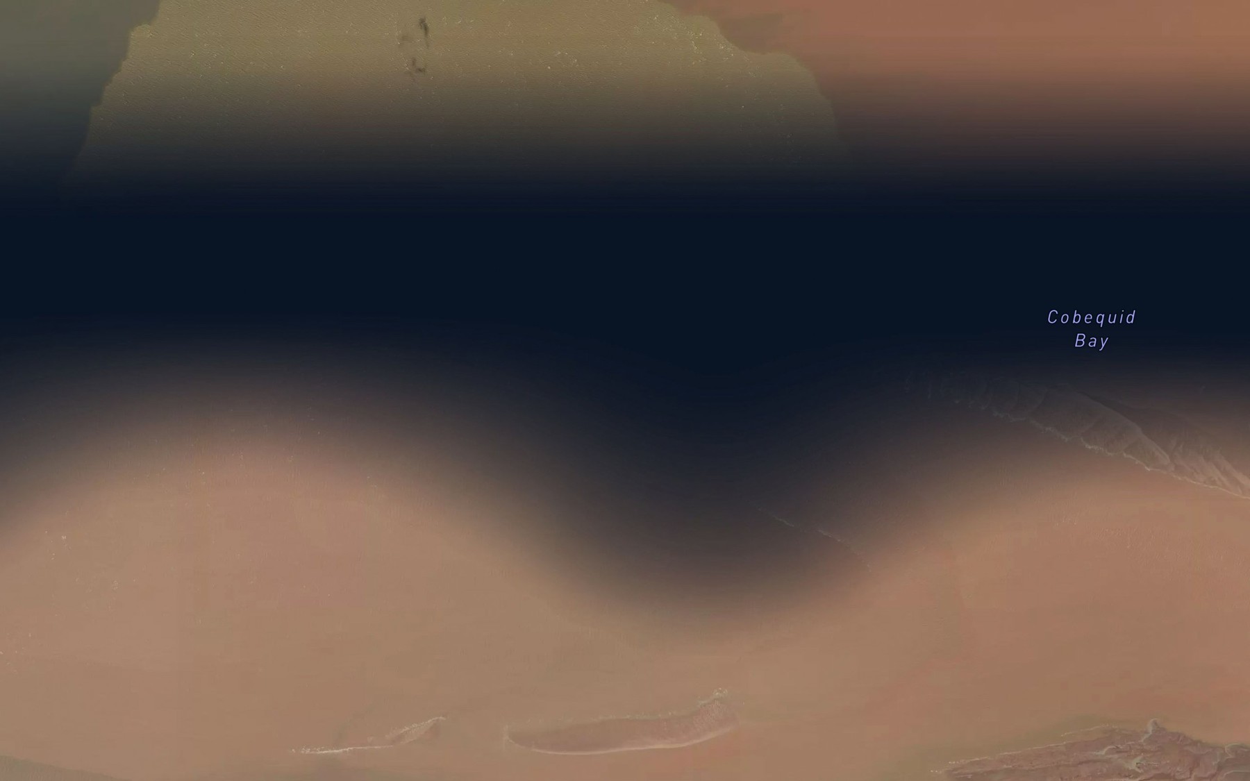 Satellite map of the Cobequid Bay