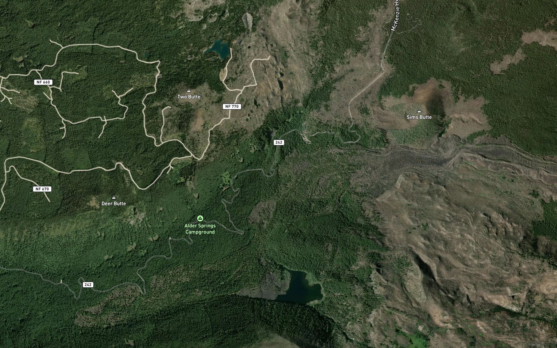 Satellite map of the Frog Camp Creek