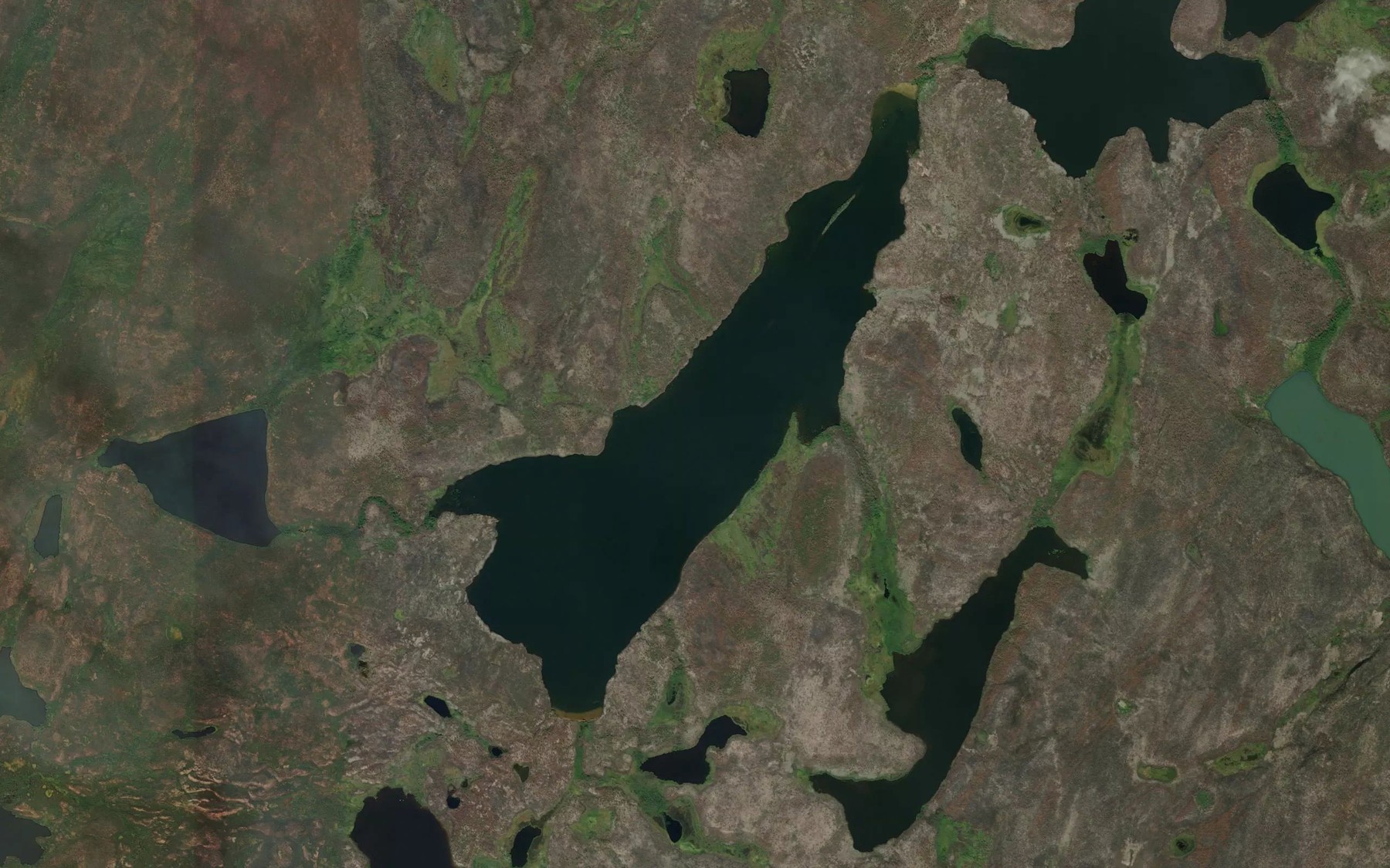 Satellite map of the Isaak-Derk Lake