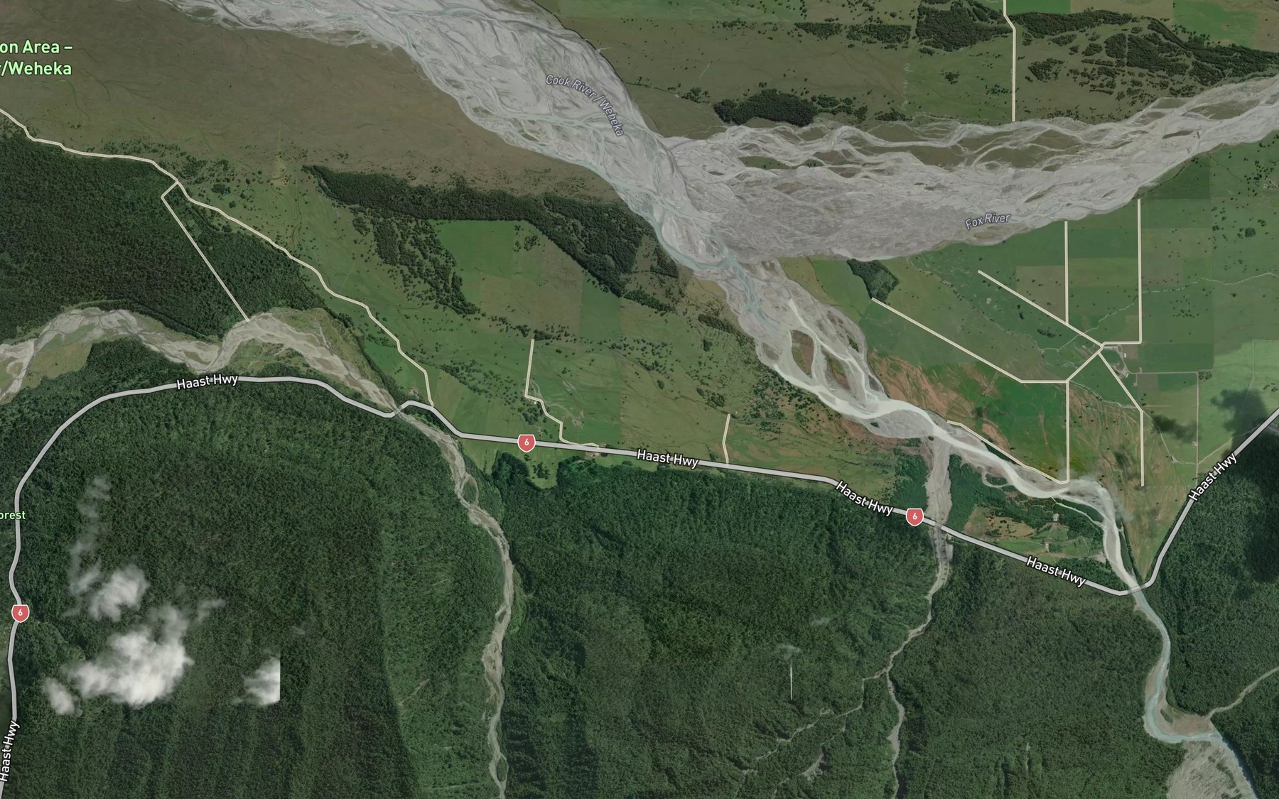 Satellite map of the Bullock Creek