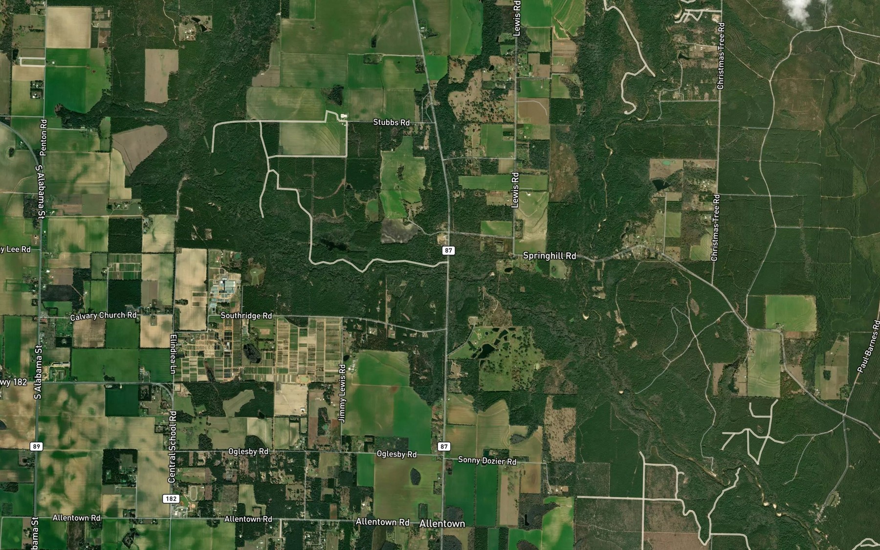 Satellite map of the Manning Creek