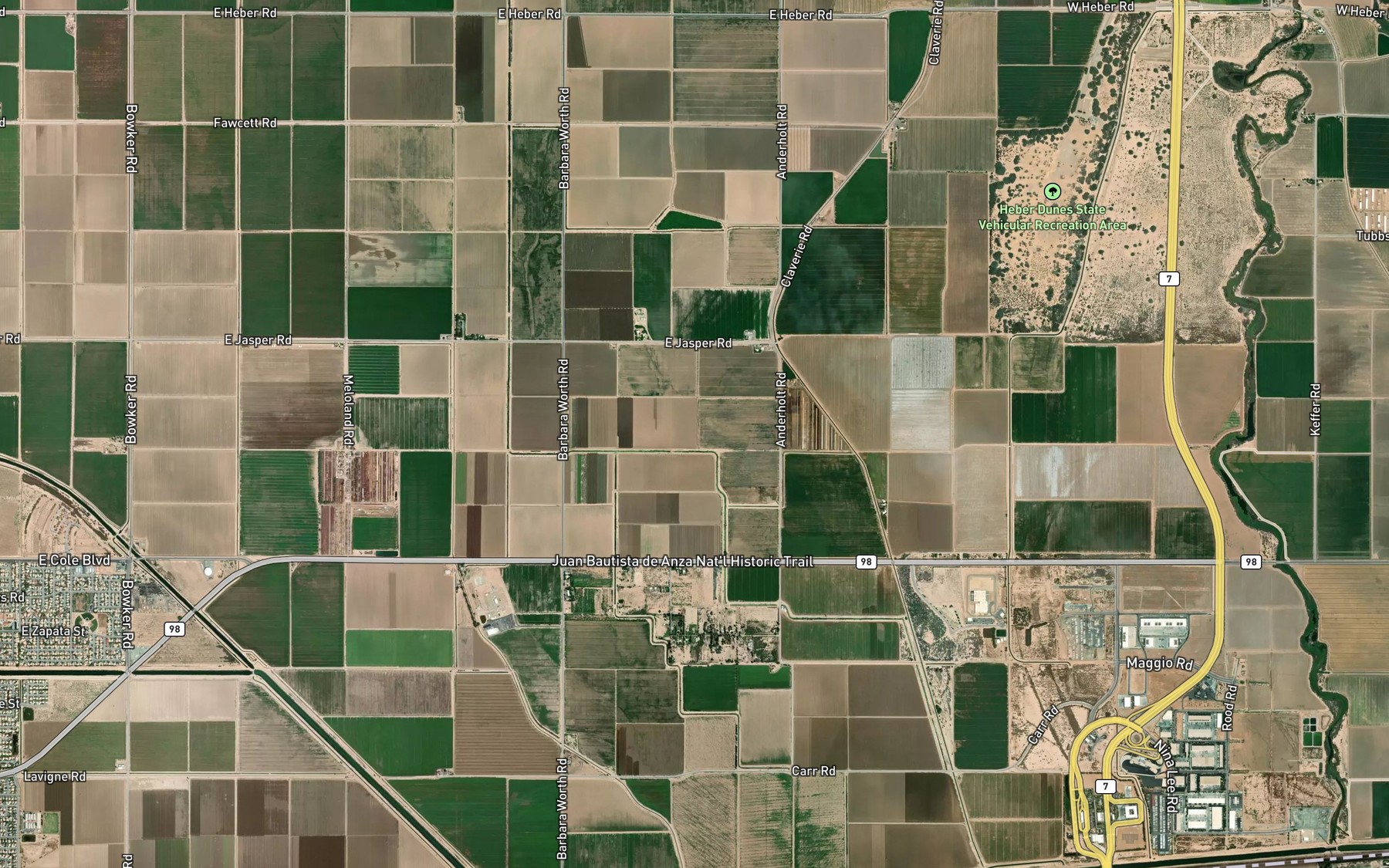 Satellite map of the Ash Four Drain