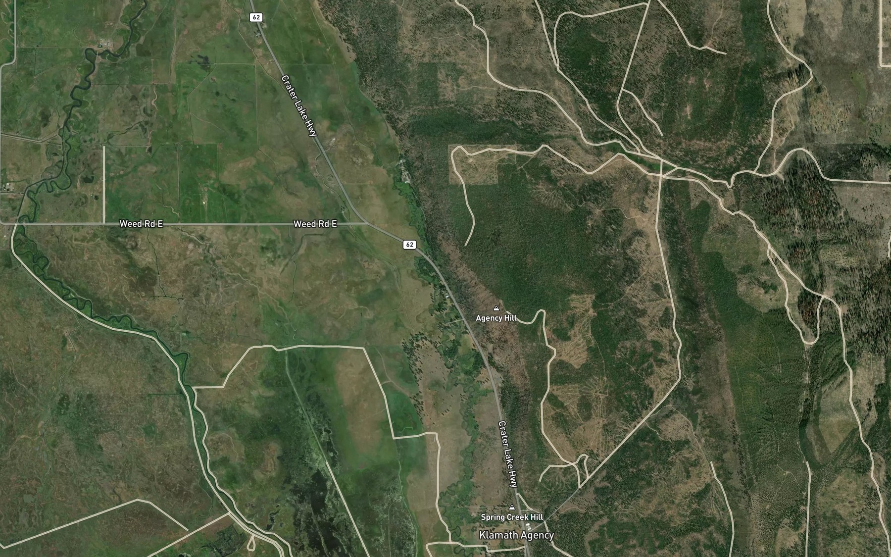 Satellite map of the Tecumseh Spring