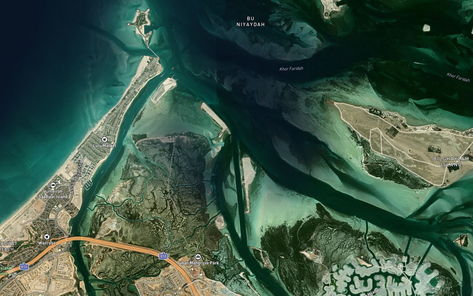 Satellite map of the Khawr al Murshidiyah
