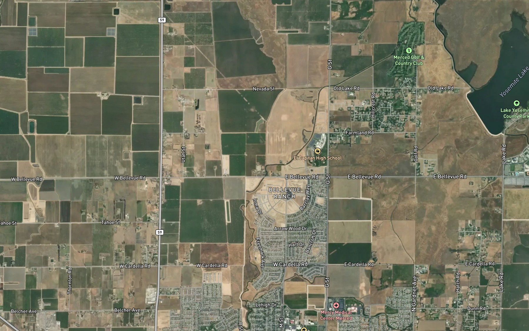Satellite map of the Parkinson Creek
