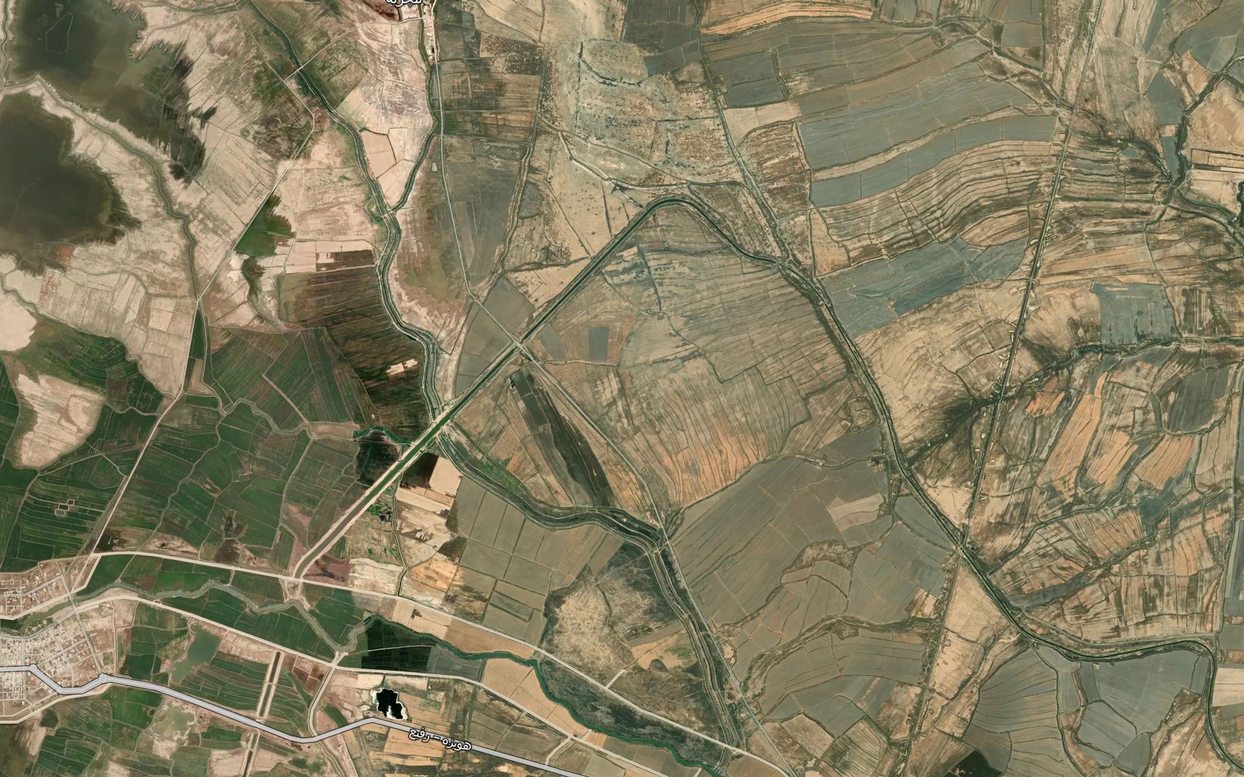 Satellite map of the Shatt ol `Abbas