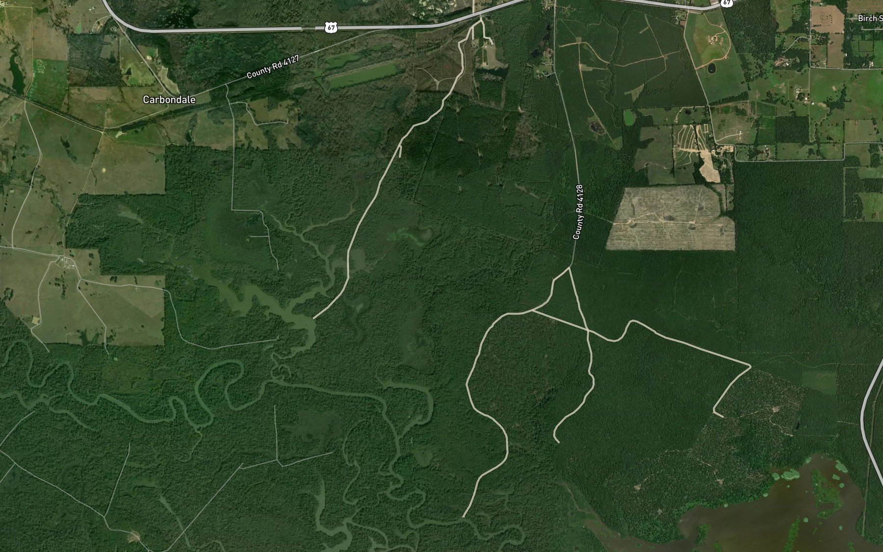 Satellite map of the Panther Creek