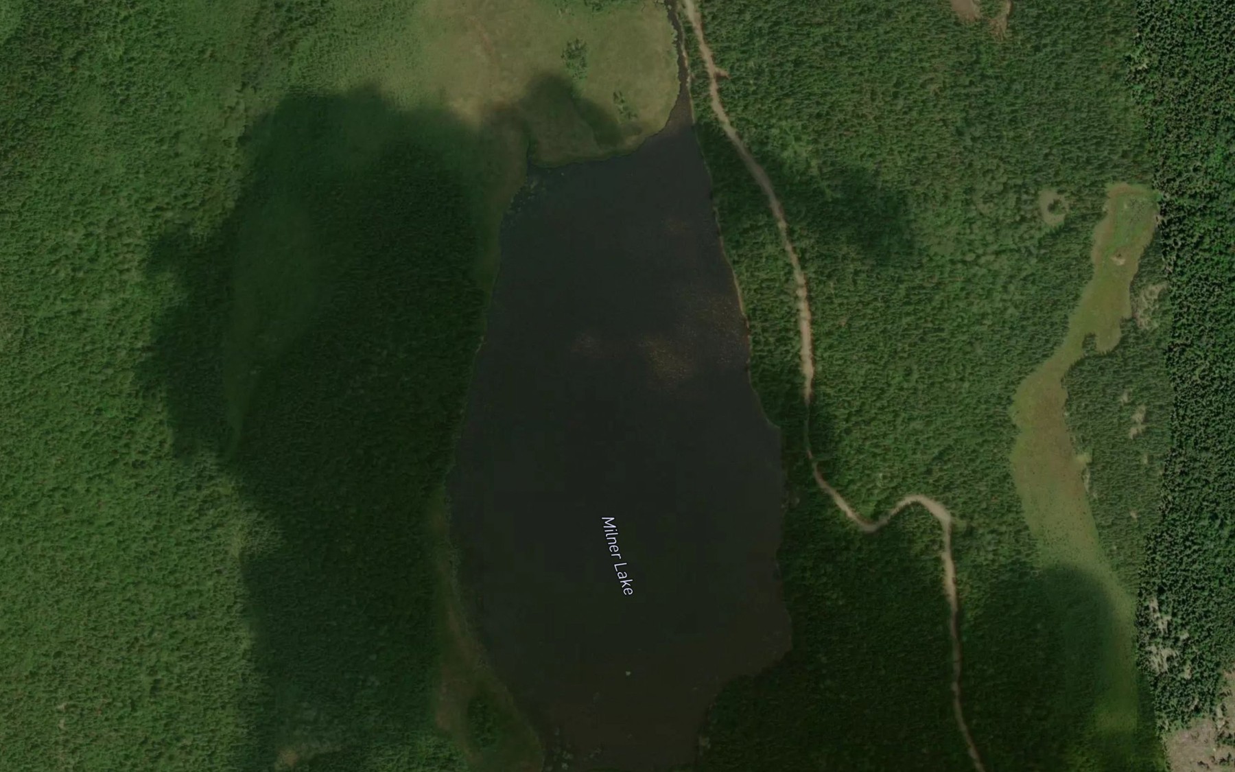Satellite map of the Milner Lake