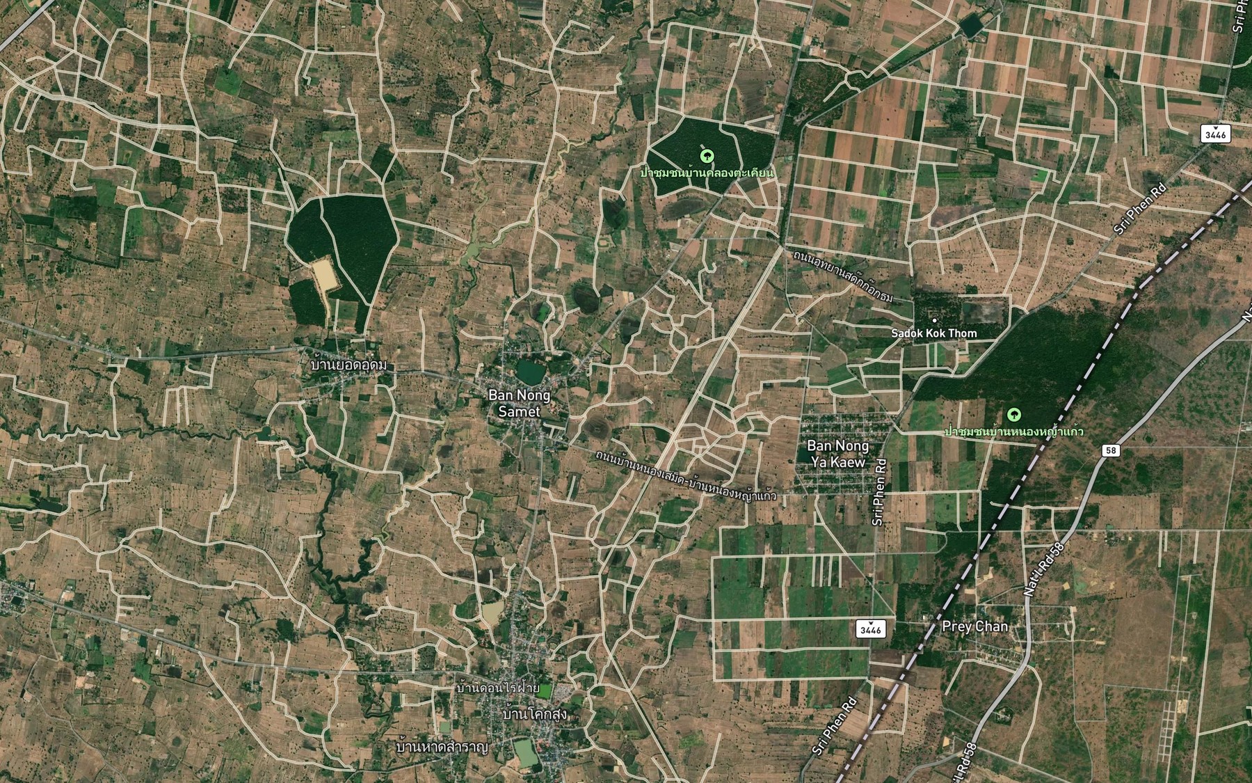 Satellite map of the Nong Suea Kin Khwai