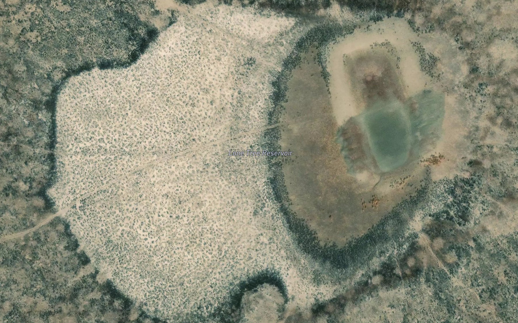 Satellite map of the Lone Tree Reservoir