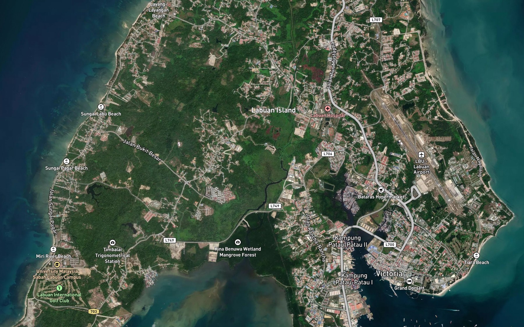 Satellite map of the Sungai Berdaun