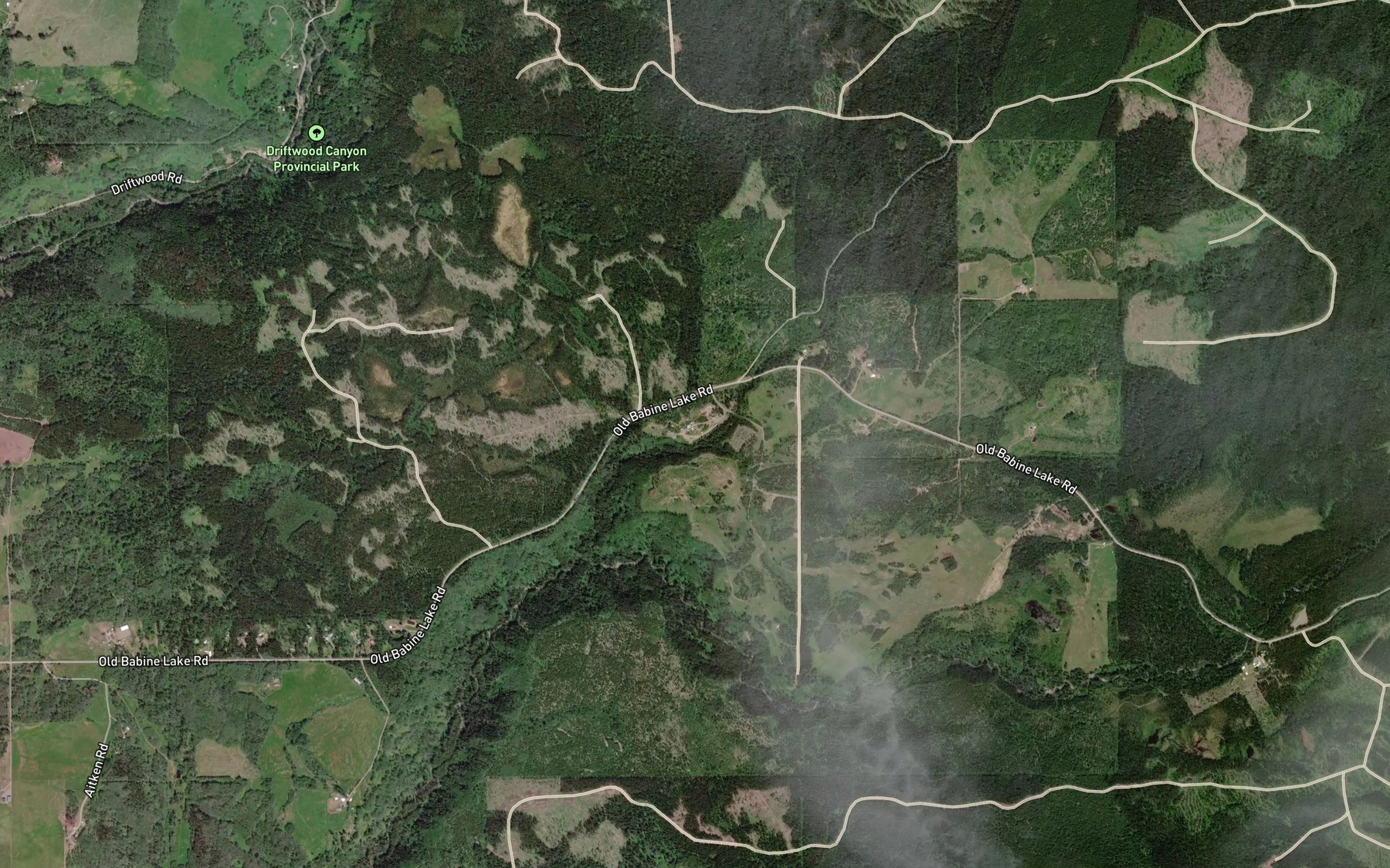 Satellite map of the Badley Creek