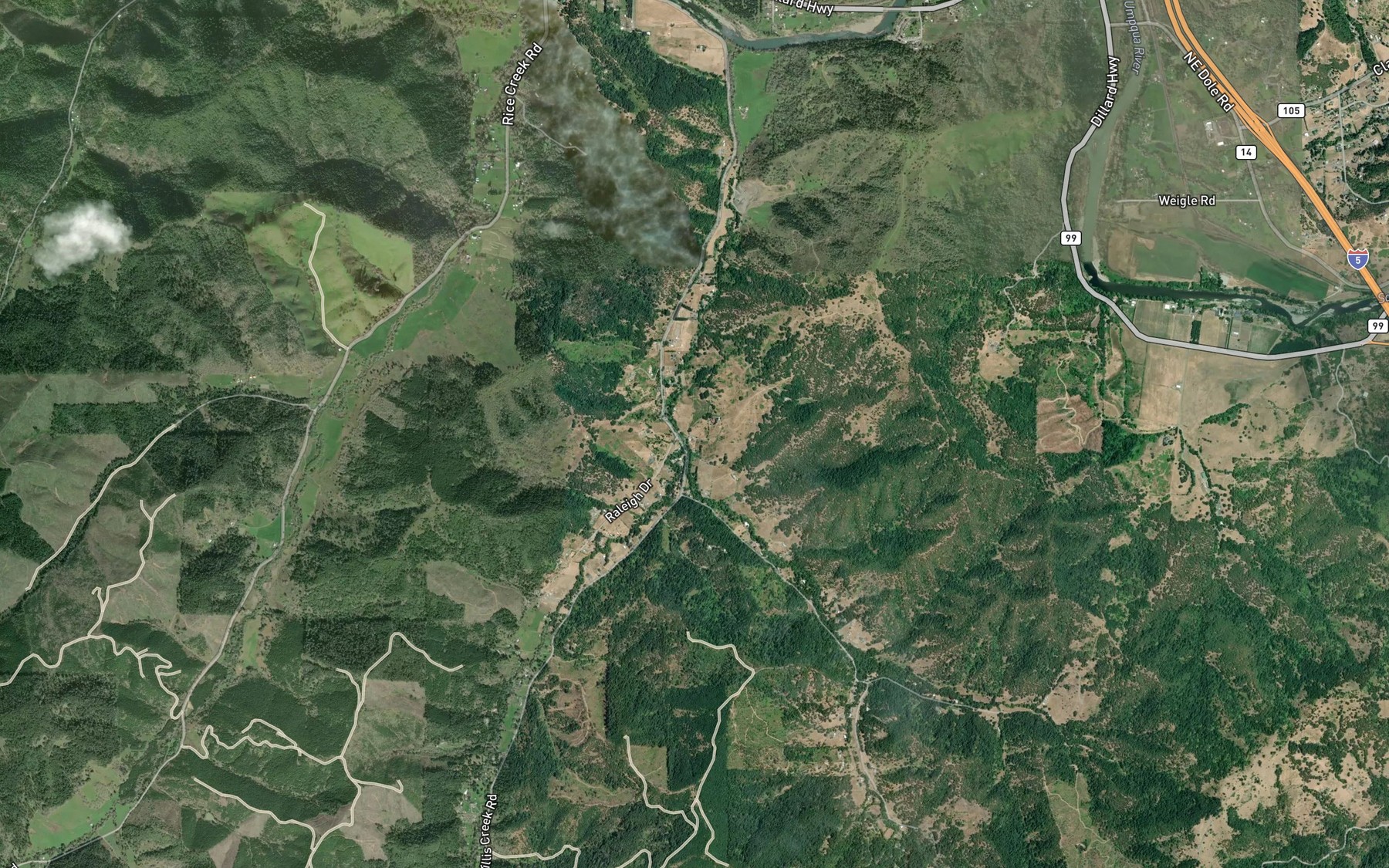 Satellite map of the West Willis Creek