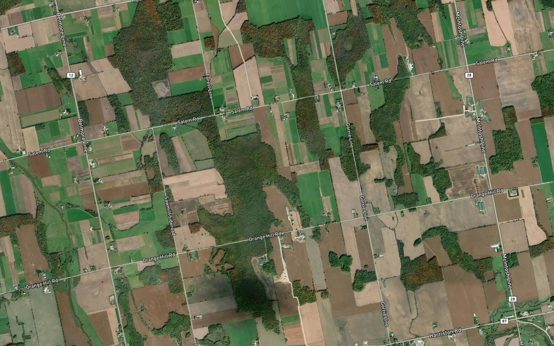 Satellite map of the Vittie Drain