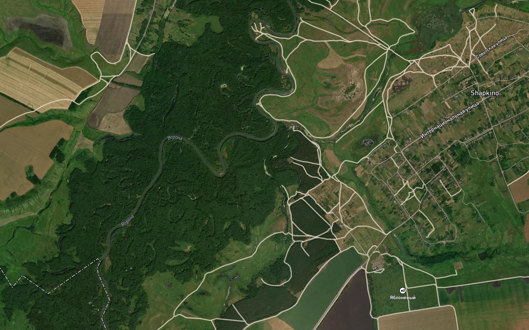 Satellite map of the Ozero Bobrovoye