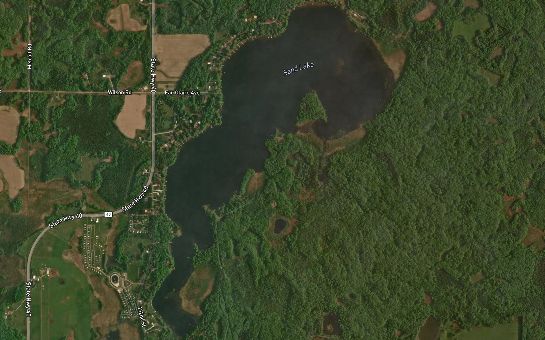 Satellite map of the Sand Lake
