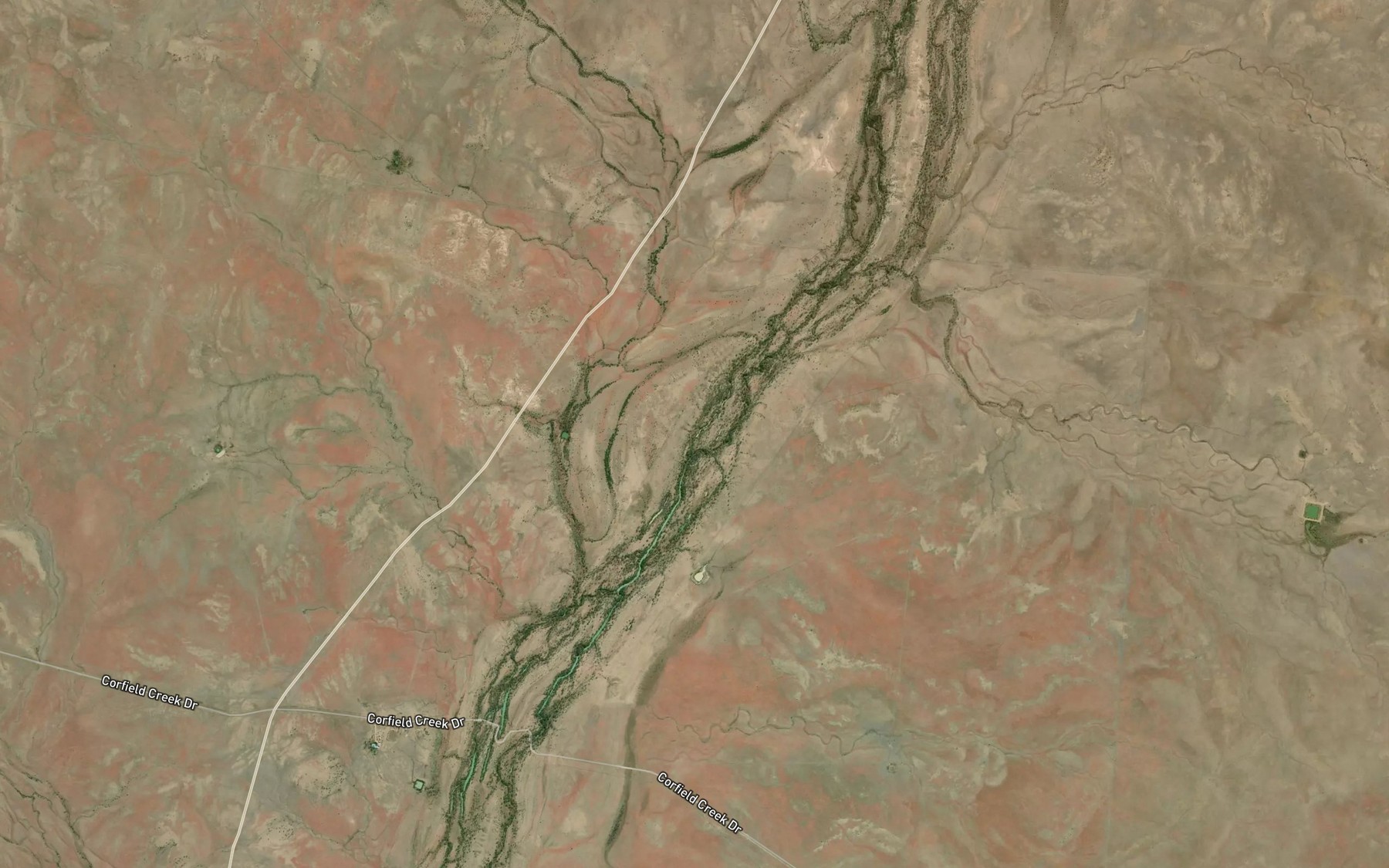 Satellite map of the Alf Creek