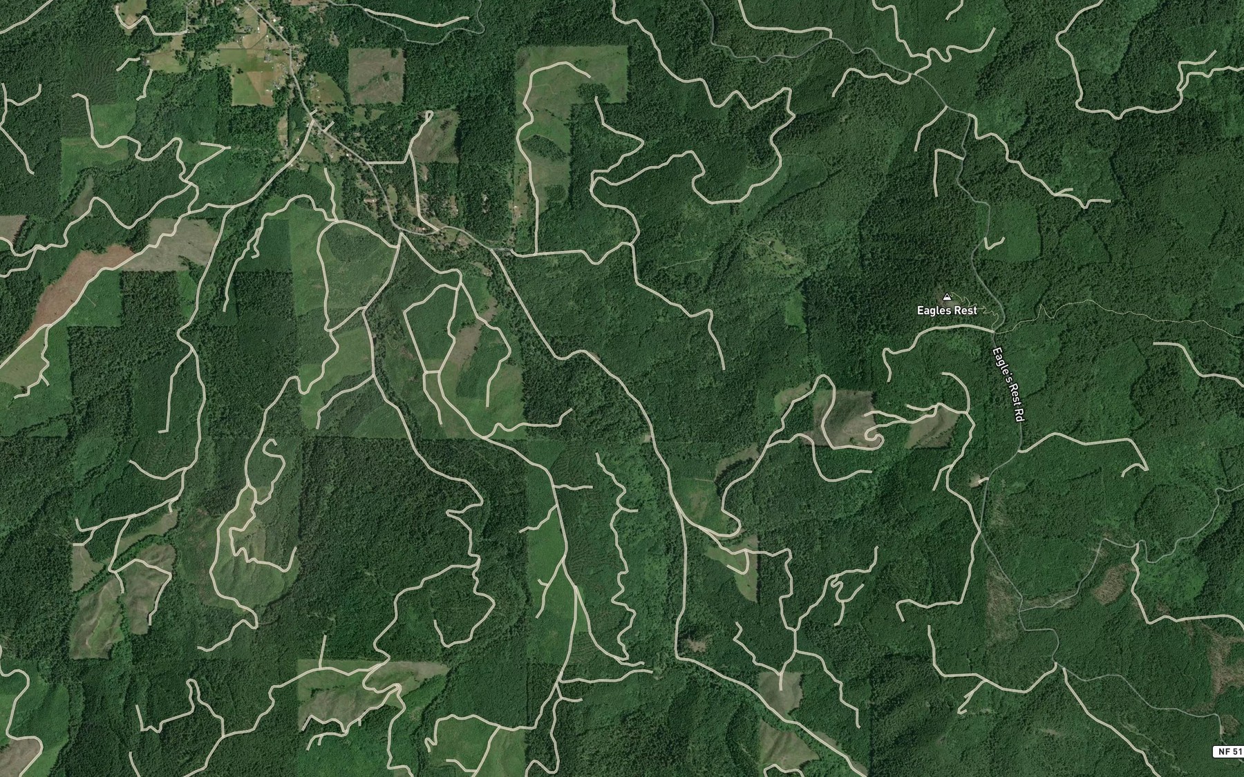 Satellite map of the Eagle Creek
