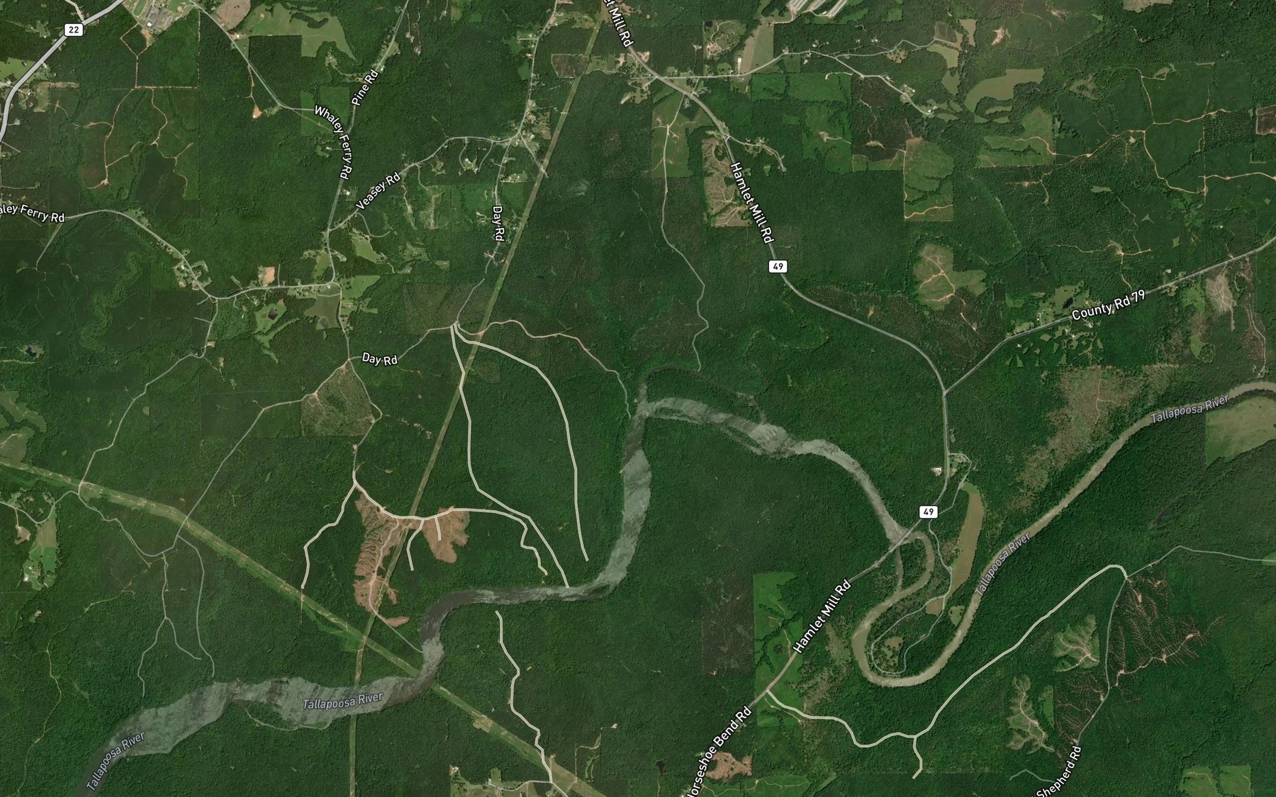 Satellite map of the Fox Creek