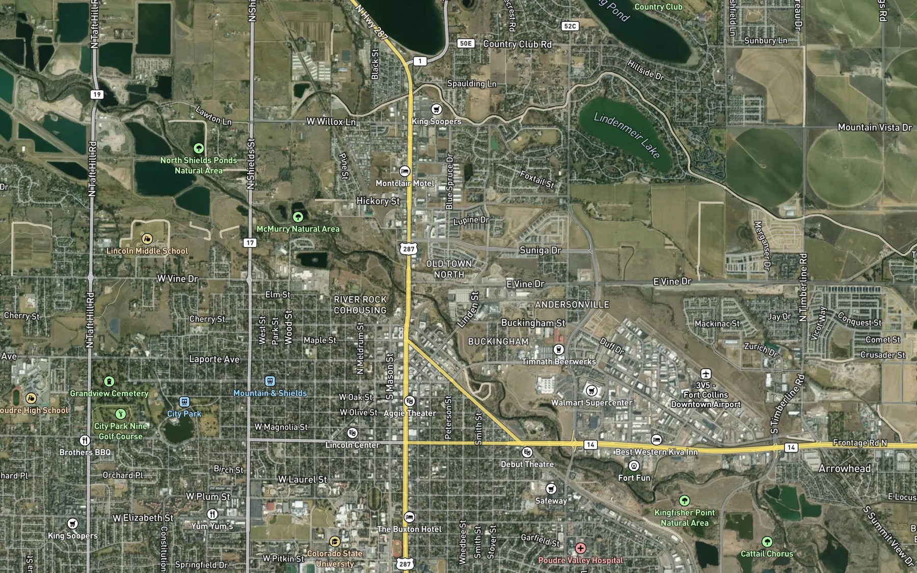 Satellite map of the John G Coy Ditch