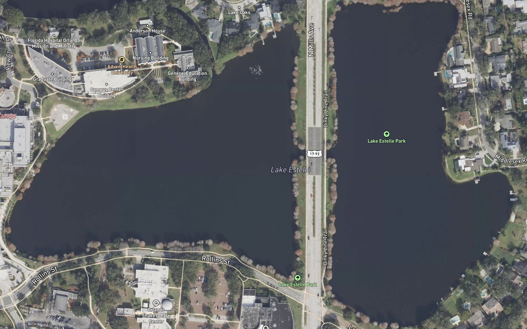 Satellite map of the Lake Estelle