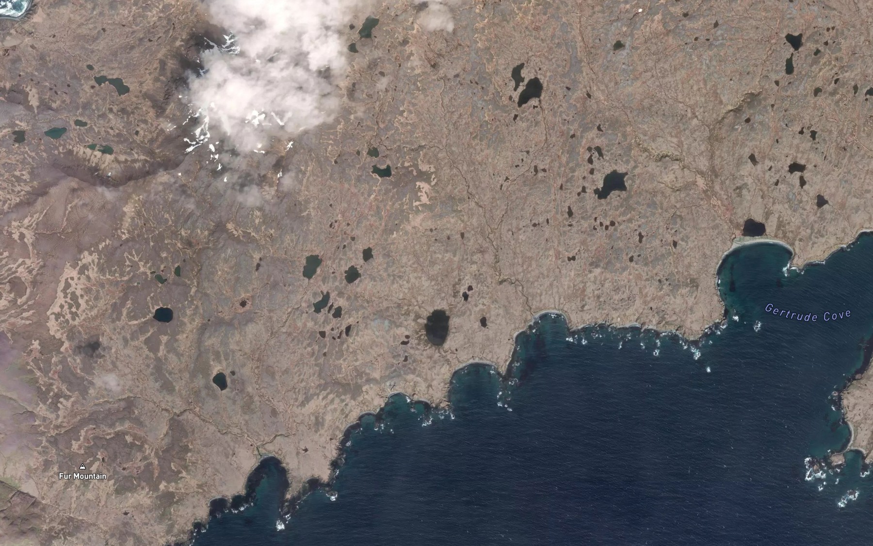 Satellite map of the Glass Lake