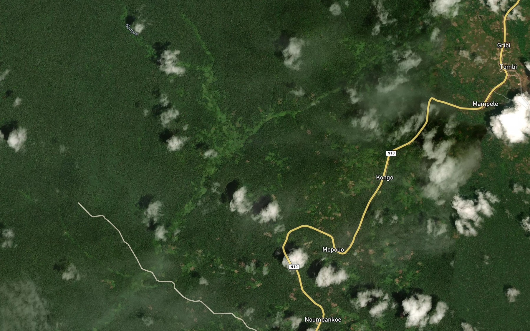 Satellite map of the Nkounkou