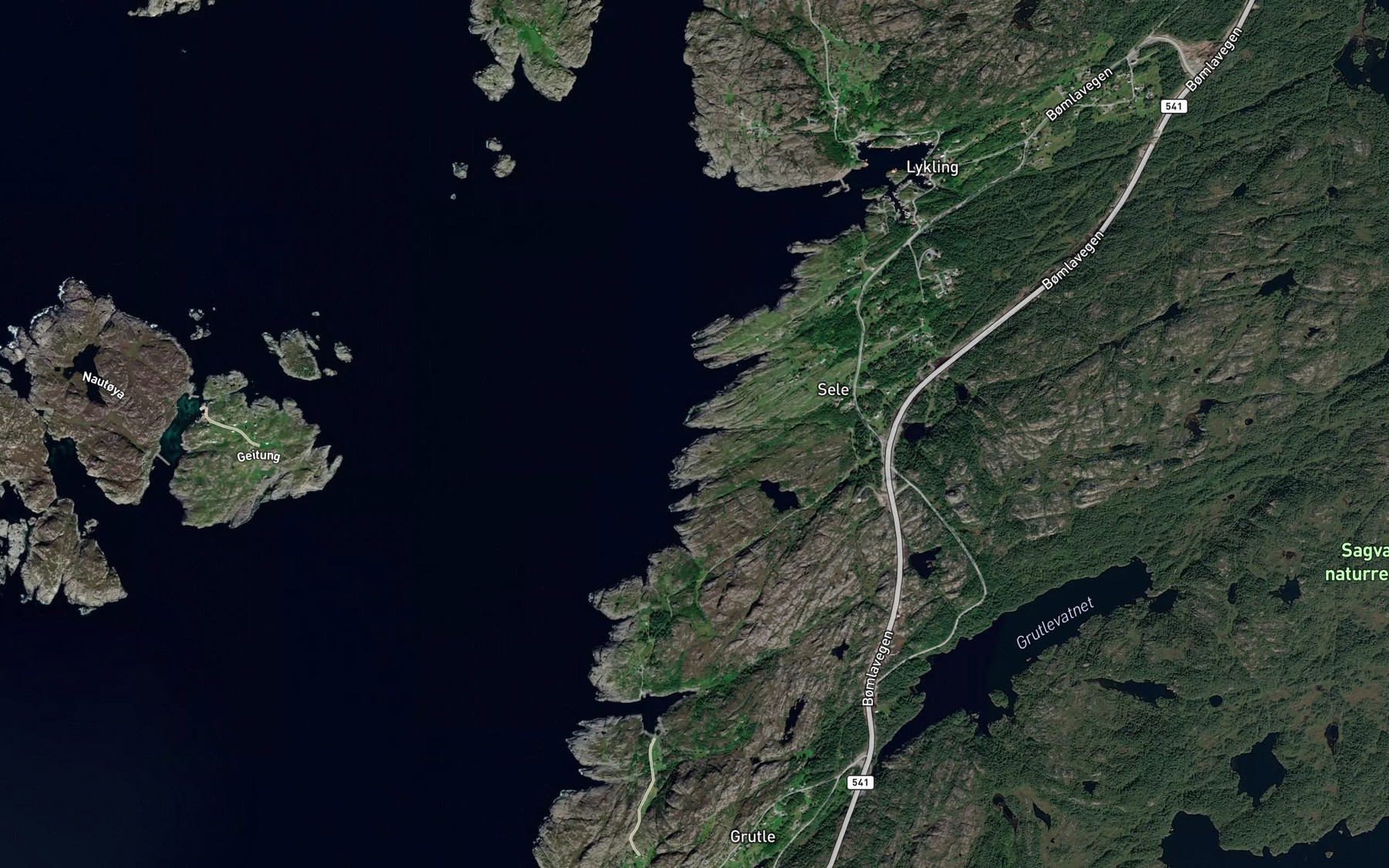 Satellite map of the Tresvik