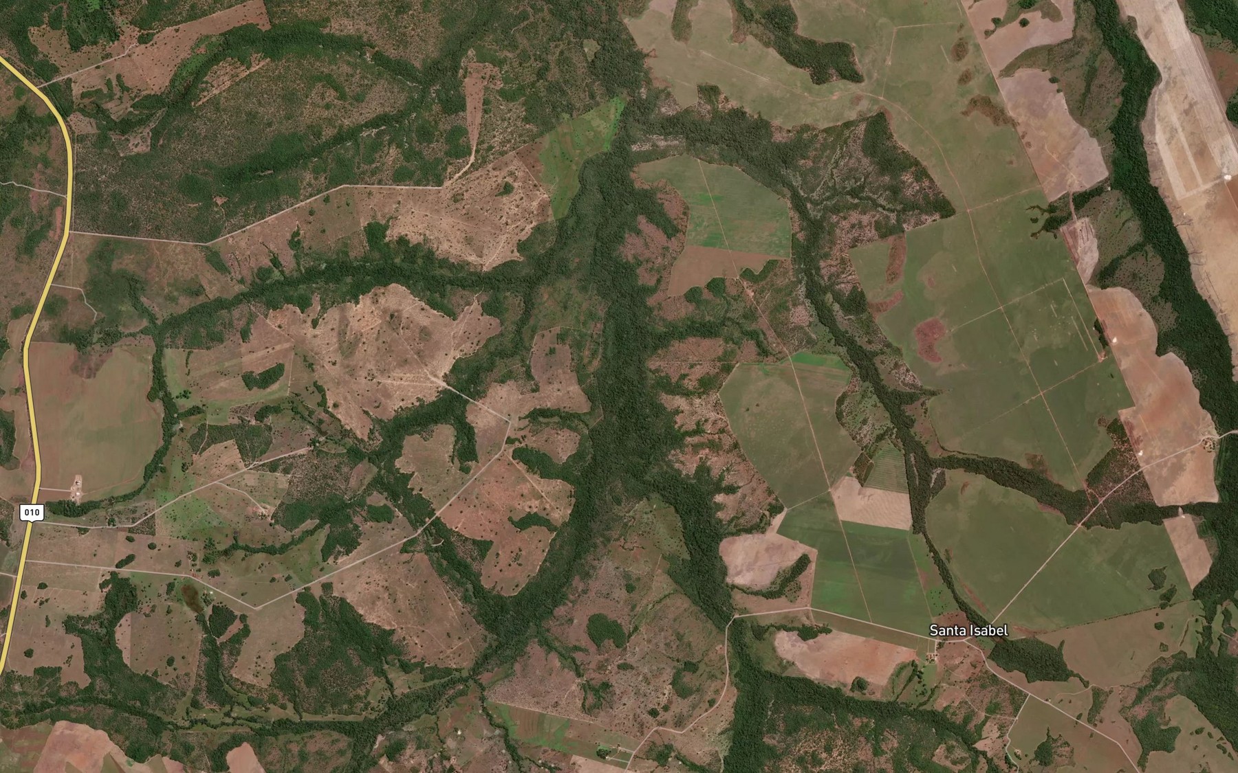 Satellite map of the Corrego Vereda