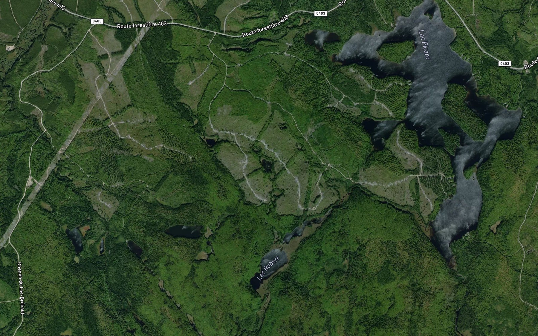 Satellite map of the Lac du Sore