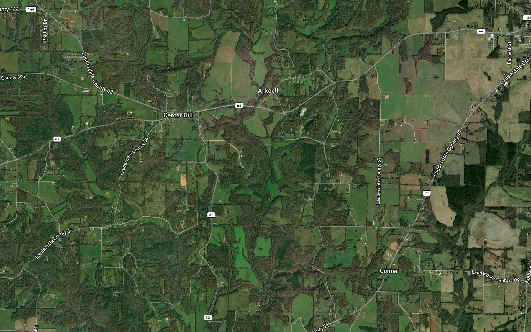 Satellite map of the Allen Branch